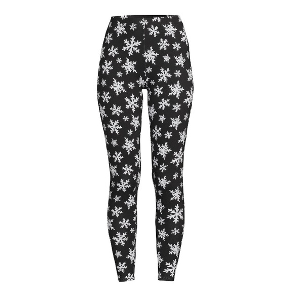 New No boundaries Juniors’ black leggings with snowflake print size XL (15-17) - Picture 2 of 5